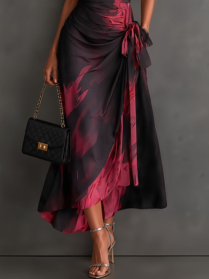 Roselle - Vestido largo con cuello camisero y caída sedosa