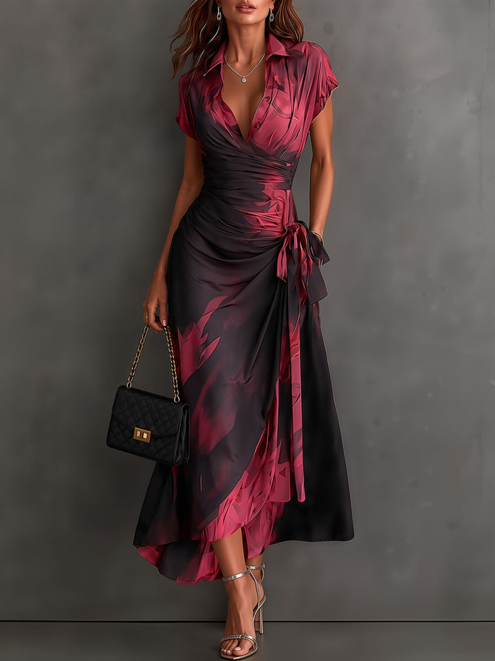 Roselle - Vestido largo con cuello camisero y caída sedosa