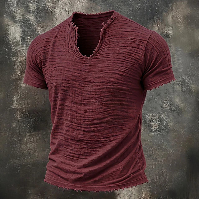 Jarrett - Camiseta de cuello de pico texturizada
