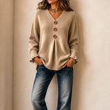 Annelie - Jersey de cuello de pico suave al tacto