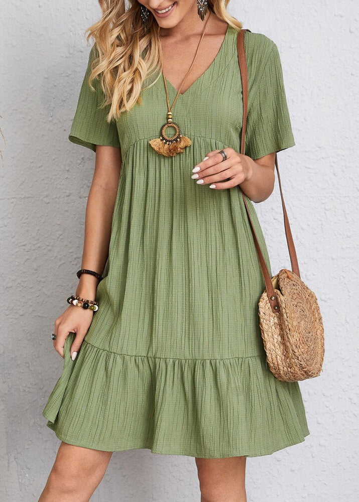 Flavia - Vestido con capa fluida