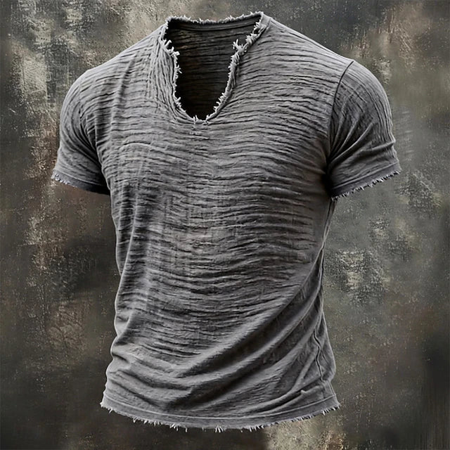 Jarrett - Camiseta de cuello de pico texturizada