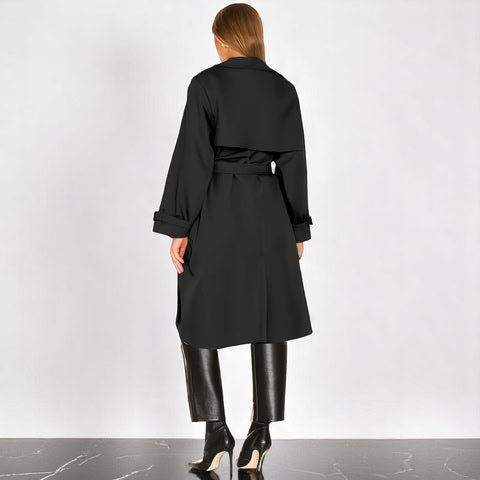 Aliki - Gabardina con doble botonadura y cinturón